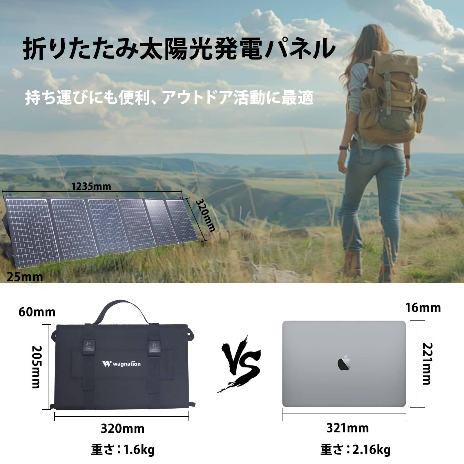 ソーラーパネル 60W 太陽光パネル 小型 QC3.0/PD45W 急速充電対応 Amazon | ソーラーパネル 60W 太陽光パネル 折りたたみ PD45W 小型 DC